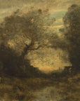 Artivare Fine Art Print of a landscape painting with trees and a sheep, signed 'Corot' in the corner.