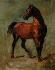 Artivare Fine Art Print of a painting of a horse on a textured green background