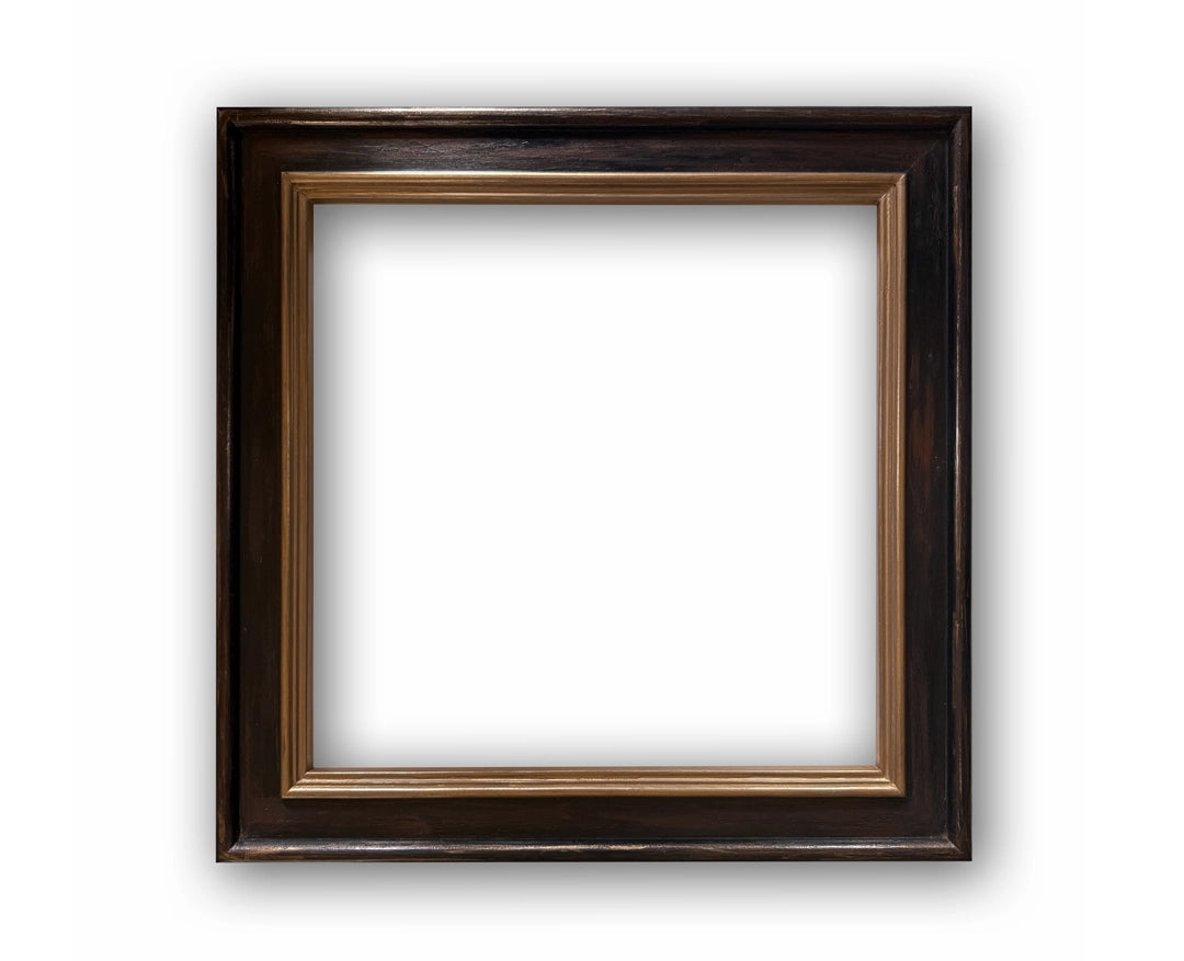Artivare Handcrafted Wooden Frame 8x12 dark brown with warm gold trim