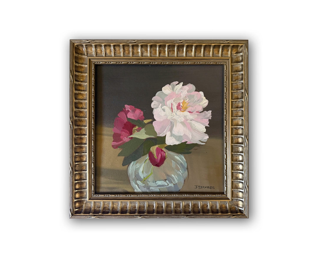 Peonies in a Glass Vase  — 12"x 12"