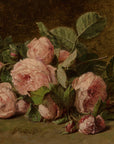 Still Life of Roses on Mossy Ground