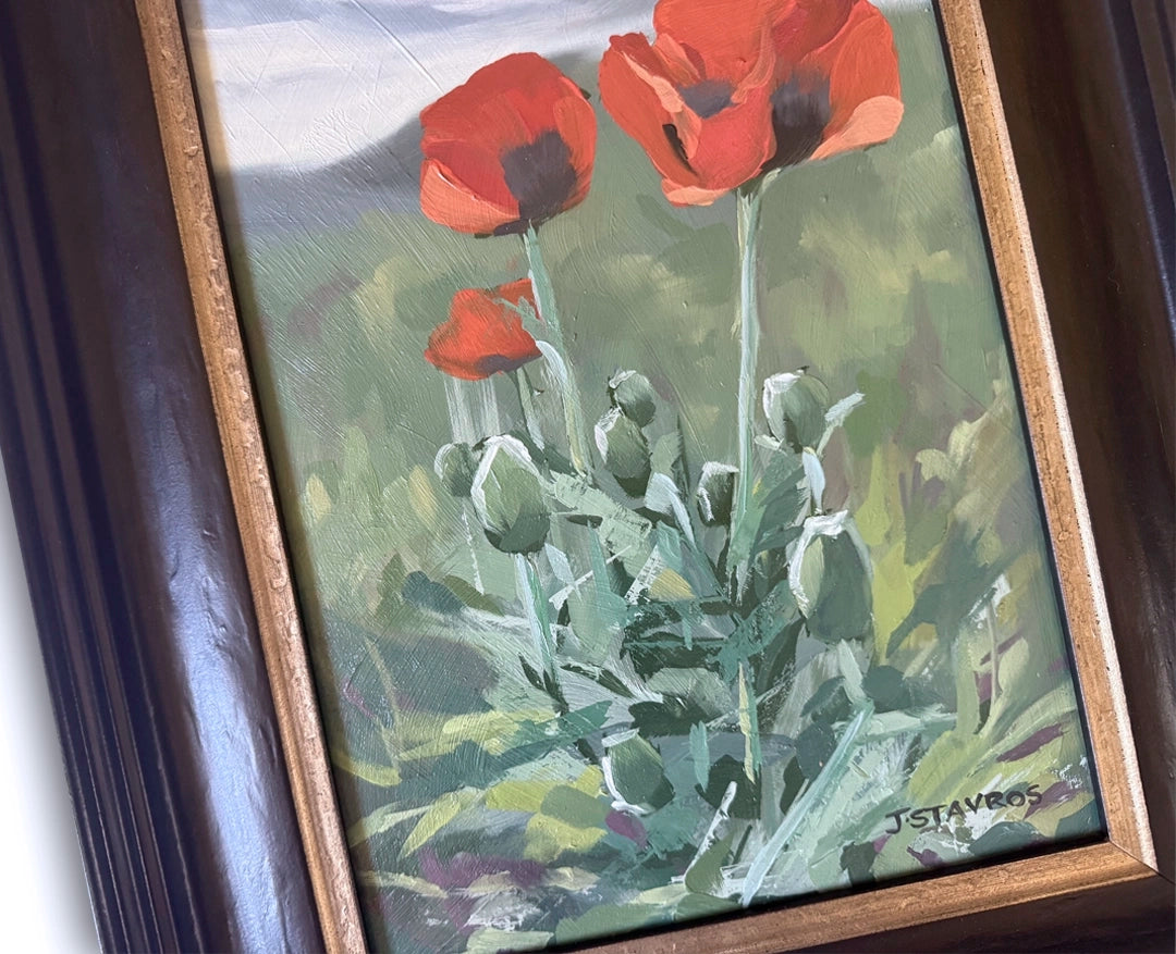 Three Poppies  — 8"x 12"