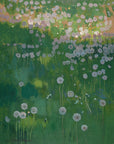 Artivare Fine Art Print of an artistic depiction of a field with dandelions and greenery