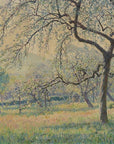 Artivare Fine Art Print of an oil painting of a tree in an orchard with a soft, diffused light in pastel colors